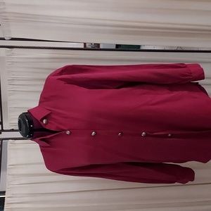 BOBBIE BROOKS Vintage Women's Button Down Blouse, Magenta, Medium